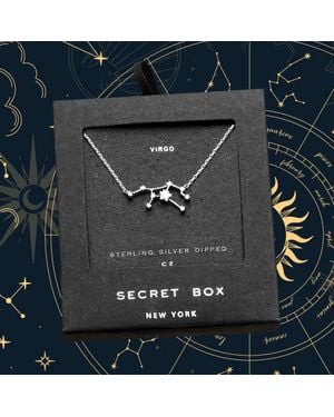 Fashnzfab Secret Box_Sterling Dipped Cz Virgo Zodiac Sign Pendant Necklace - Blue