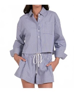 Elan Button Up Top - Blue