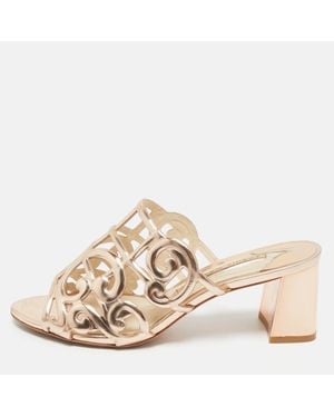 Sophia Webster Rose Cut Out Leather Birdie Mules - Natural