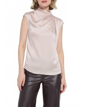 Lyssé Aisha High Neck Draped Blouse - White