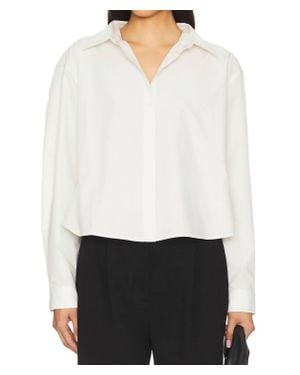 LNA Valyria Shorter Pleated Back Blouse - White
