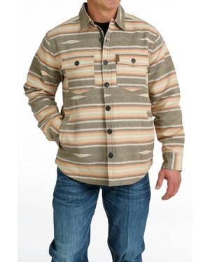 Cinch Jacquard Shirt Jacket - Blue