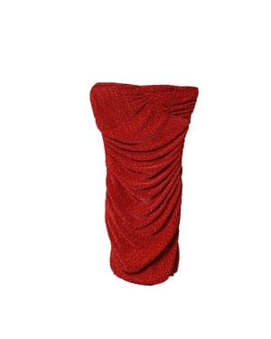 Maje Orion Ruched Polka Dot Mini Dress - Red