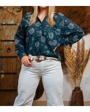 Tasha Polizzi Bandana Blouse - Blue