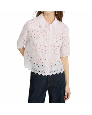 FRAME The Paisley Eyelet Top - White