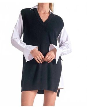 Elan Sweater Shirt Dress - Blue