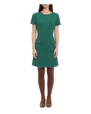 Donna Morgan Front Pocket Short Day Dress - Green