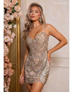 Rachel Allan Sequin Embellished Mini Dress - Brown