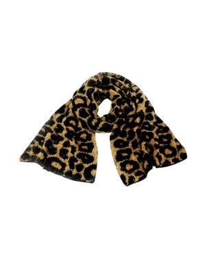 Kensie Leopard Fuzzy Scarf - Black