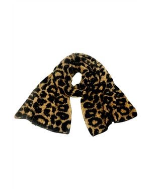 Kensie Leopard Fuzzy Scarf - Black