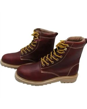 Rega Lace Up Leather Composite Toe Work Boots - Brown