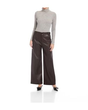 Fifteen Twenty Lara Faux Leather Wide Leg Pants - Brown