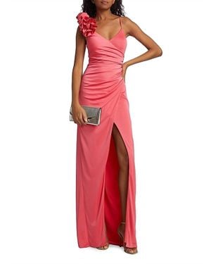 ML Monique Lhuillier Rosa Jersey Long Dress - Red