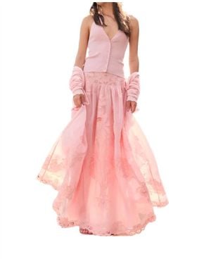 LoveShackFancy Burano Maxi Skirt - Pink