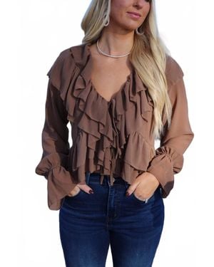 Evenuel Dallas Ruffle Tie Blouse - Blue