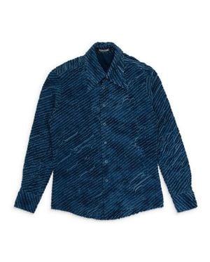 Sankuanz Textured Button-Down Shirt - Blue
