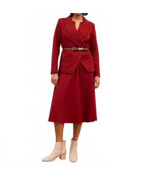 UNIVERSAL STANDARD Bianca Double Breasted Ponte Blazer - Red