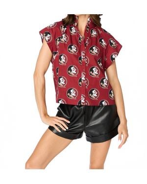 Stewart Simmons Seminole Poplin Blouse - Red