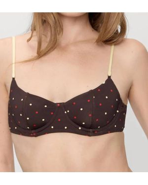 Frankie's Bikinis Cola Underwire Shine Bikini Top - Black