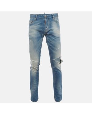 DSquared² Faded Denim Distressed Jeans L/Waist - Blue