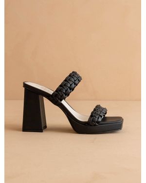 Oasis Society Zenda Braided Chunky Platform Party Heel Sandal - Black