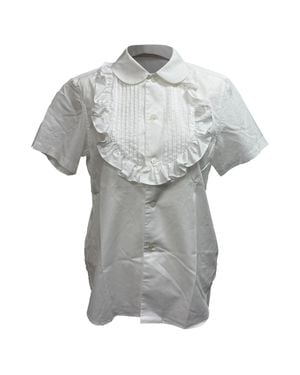 Comme des Garçons Girl Pleated Ruffled Poplin Shirt - Gray
