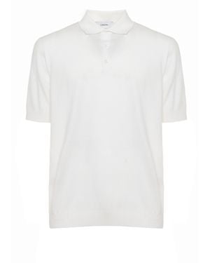 Lardini Ribbed Trims Cotton Polo Shirt - White