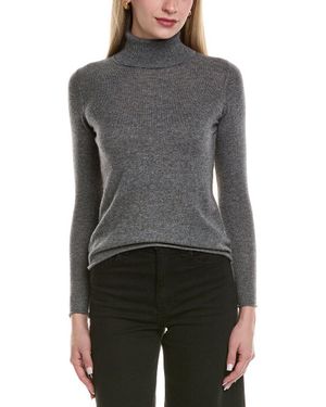 Sofiacashmere Turtleneck Wool & Cashmere-Blend Sweater - Gray