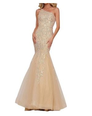 Colors Dress One Shoulder Mermaid Evening Dress - Natural