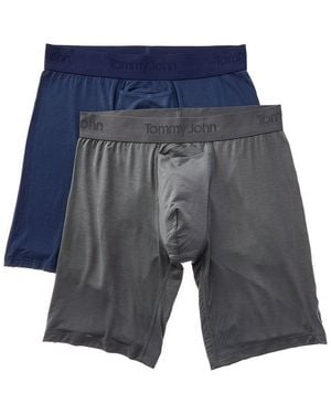 Tommy John Set Of 2 Second Skin 8In Boxer Brief - Blue