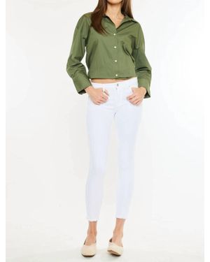 Kancan Mid Rise Ankle Skinny Jeans With No Distressed - Green