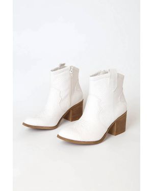 Dirty Laundry Snake Attack Booties - White