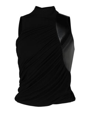 Ferragamo Paneled Draped Top - Black