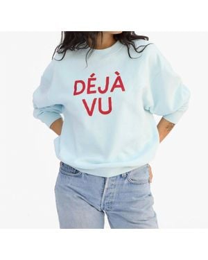 Clare V. Oversized Deja Vu Sweatshirt - Blue