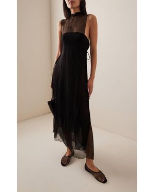All That Remains Ola Crinkled Silk Dress - Black