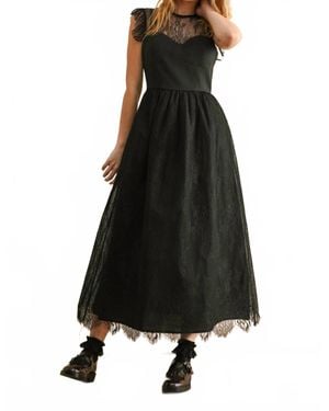 Miou Muse Lace Midi Dress - Black