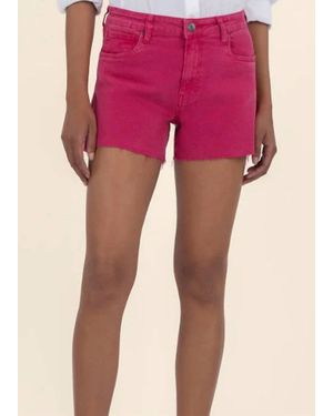 Kut From The Kloth Jane High Rise Shorts With Raw Hem - Pink