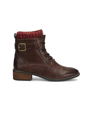 Comfortiva Cordelia Boot Italian Leather "Heel Lace-Up Htat166 - Brown