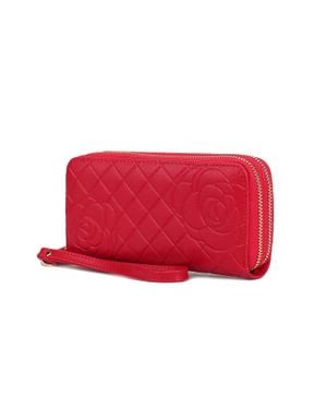 MKF Collection by Mia K Eve Genuine Leather Crocodile-Embossed Wristlet Wallet By Mia K - Red
