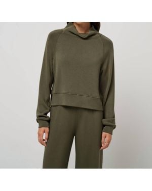 Travis Mathew Skyloft Soft Funnel Neck Top - Green