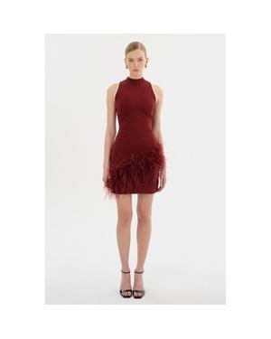 Lamarque Georgina Mock Neck Dress - Red