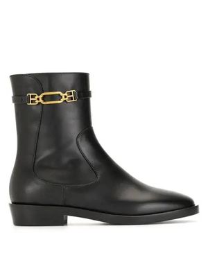 Bally Darcie Dema Leather Ankle Boots, Brand Size 37 Us - Black