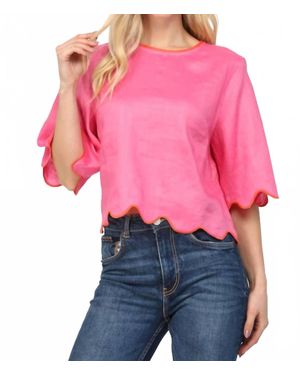 Fate Scalloped Blouse - Pink
