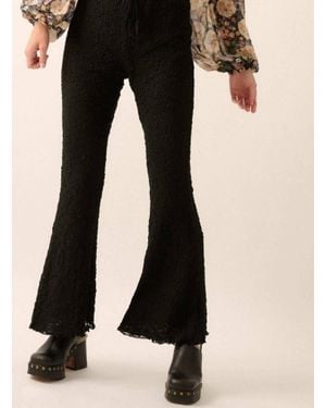 Promesa Floral Lace Flare Pants - Black
