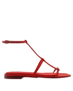 Ferragamo Ferragamo Aglalia Ankle Strap Flat Sandals - Red
