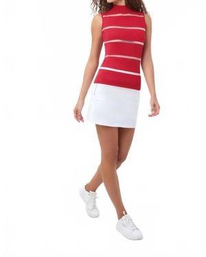 Anatomie Maxine Knit Mock Neck Top - Red
