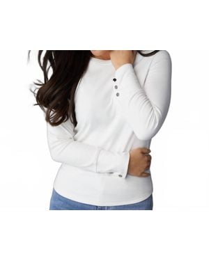 Coco + Carmen Alexis Super Soft Top With Snap Cuff - White