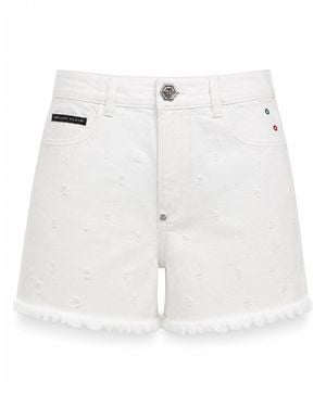 Philipp Plein Hot Pants Mini Roedge - White