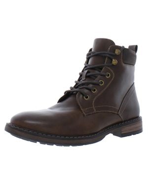 Club Room Westin Faux Leather Lace-Up Ankle Boots - Brown