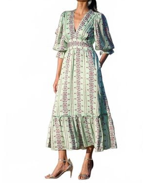 Neve & Noor Sophia Ruffle Dress - Green